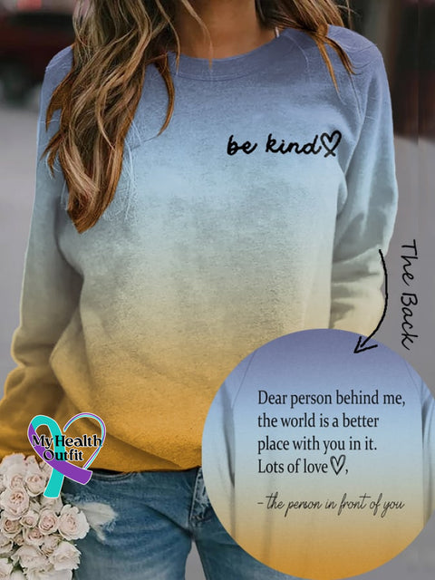 Women’s The World Is A Better Place With You In It Print Sweatshirt Yellow / S