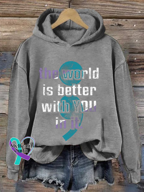 Women’s The World Is Better With You In It Printed Sweatshirt Grey / S