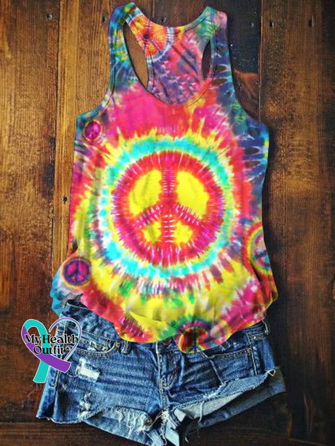 Women’s Tie-Dye Hippie Print Tank Top Multicolor / S