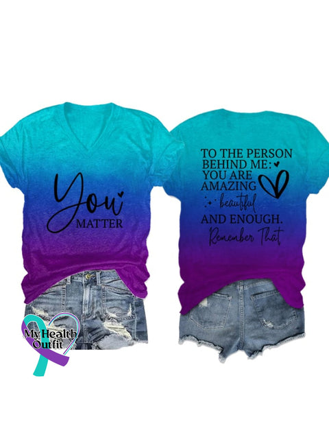 Women’s To The Person Behind Me Print Casual T-Shirt Picture 1 / S