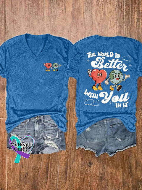 Women’s Tomorrow Needs You Mental Health Print T-Shirt Blue / S