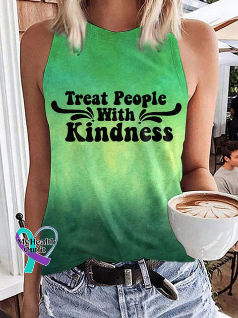 Women’s Treat People With Kindness Print Tank Top Colorful / S