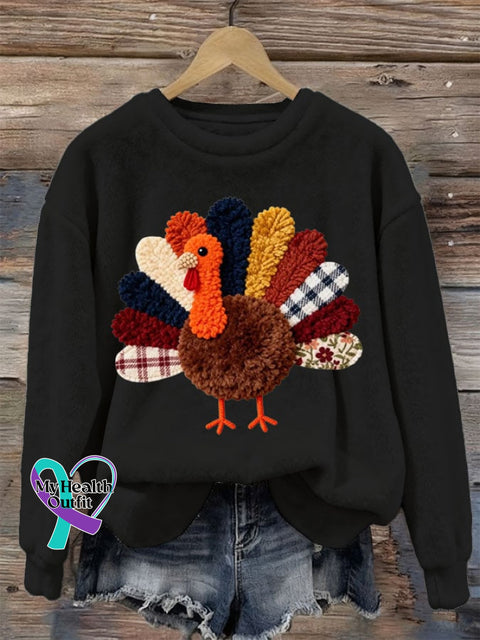 Women’s Turkey Printed Casual Sweatshirt Black / XS