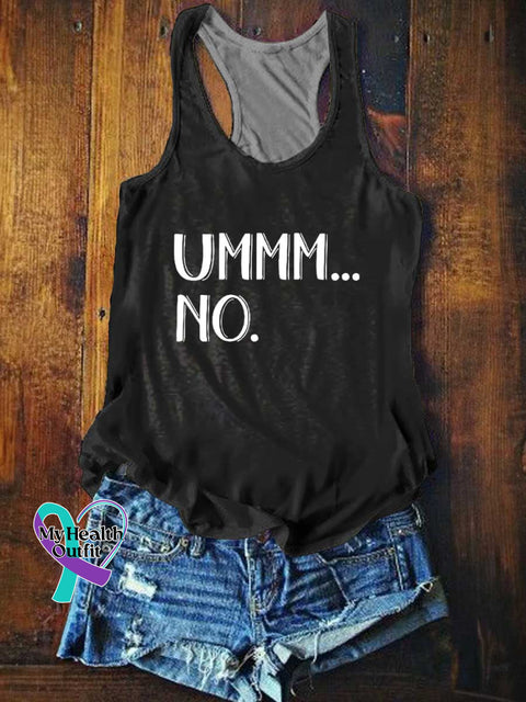 Women’s UMMM...NO. Tank Top Black / S