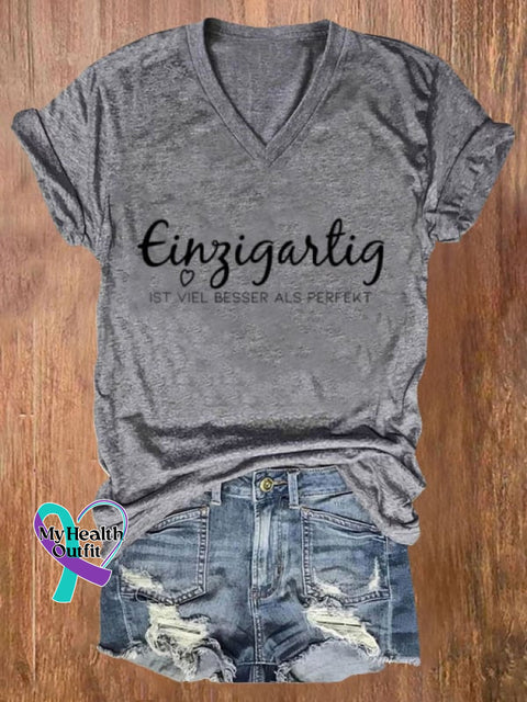 Women’s Unique V-Neck Tee Light Grey / S