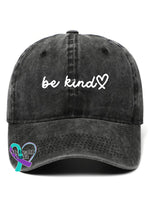 Women’s Vintage Be Kind Print Baseball Cap Black / One-Size