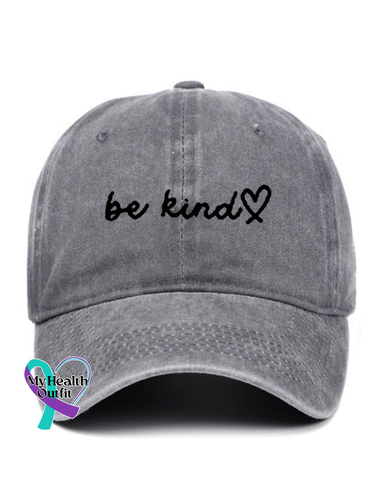 Women’s Vintage Be Kind Print Baseball Cap Grey / One-Size