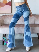 Women’s Vintage Pattern Art Print Casual Cotton Denim Jeans