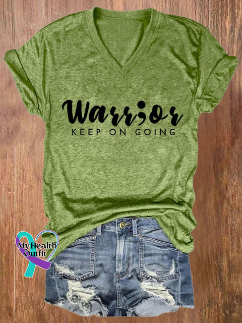 Women’s Warrior Semicolon Keep On Going Print T-Shirt Green / S