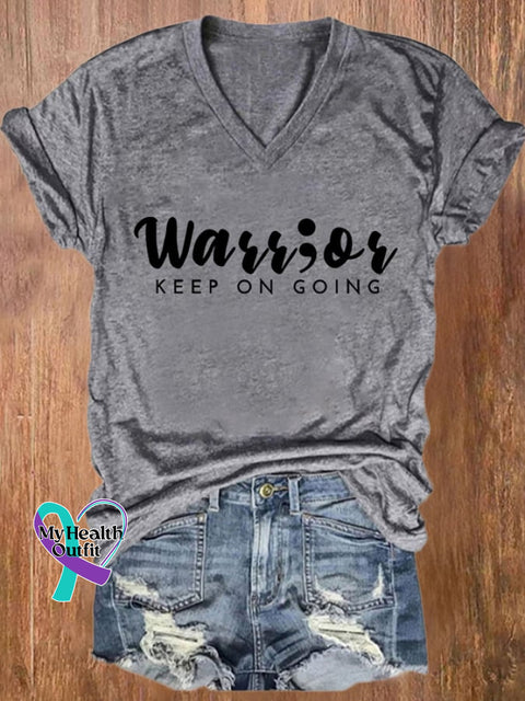 Women’s Warrior Semicolon Keep On Going Print T-Shirt Grey / S