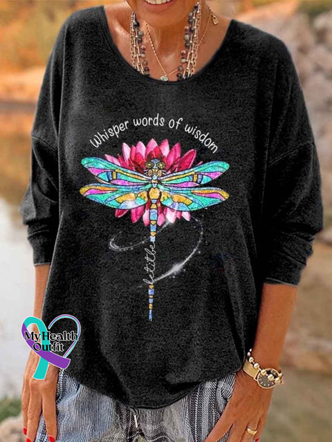 Women’s Whisper Words Of Wisdom Hippie Print Long Sleeve Tee Color / S