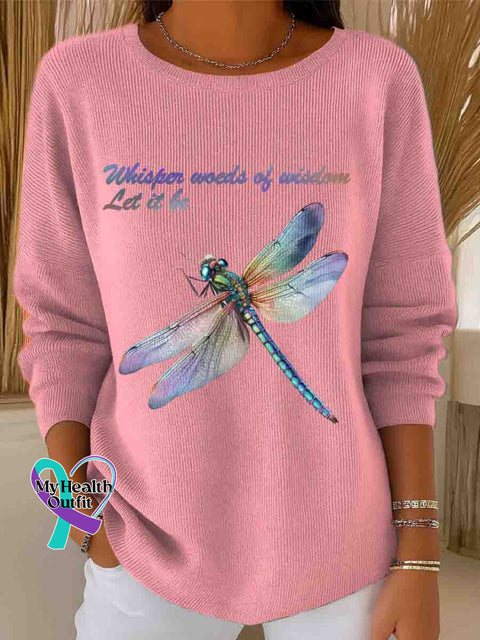 Women’s Whisper Words Of Wisdom Let It Be Art Casual Pullover Sweater Pink / S