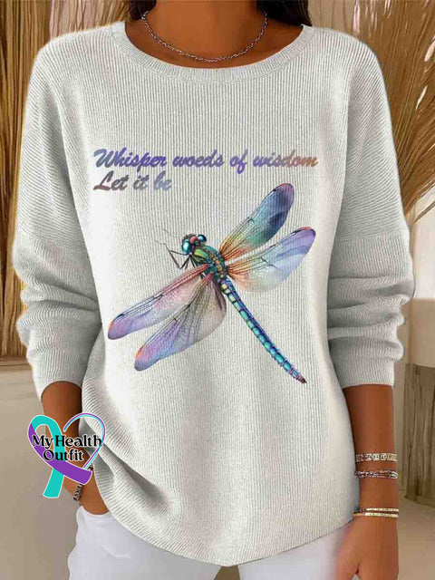 Women’s Whisper Words Of Wisdom Let It Be Art Casual Pullover Sweater White / S
