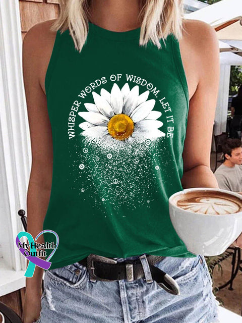 Women’s Whisper Words Of Wisdom Let It Be Funny Tank Top Green / S