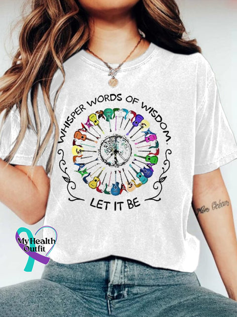Women’s Whisper Words Of Wisdom Let It Be Guitar Lake Shadow T-Shirt White / S