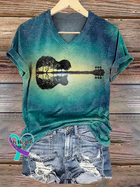 Women’s Whisper Words Of Wisdom Let It Be V-neck Casual T-Shirt Multicolor / S