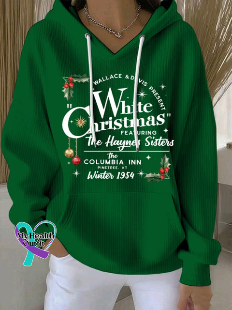 Women’s White Christmas Print Sweatshirt Green / S