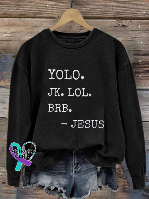 Women’s Yolo Jesus Pullover Sweatshirt Black / S