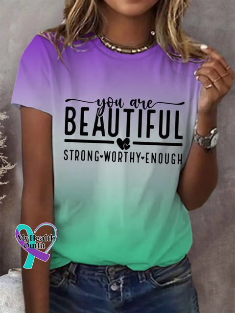 Women’s You Are Beautiful Print T-Shirt Picture 1 / S