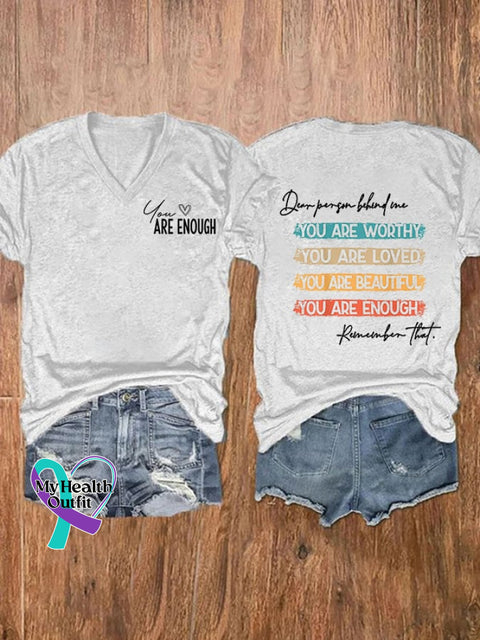 Women’s You Are Enough Printed Casual T-Shirt White / S