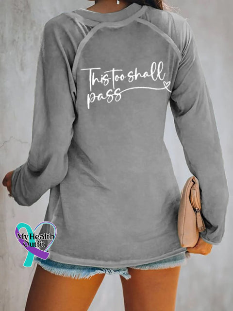 Women’s You Are Stronger Than The Storm Print Casual Long Sleeve T-Shirt