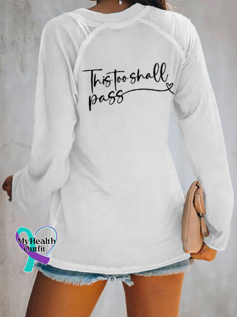 Women’s You Are Stronger Than The Storm Print Casual Long Sleeve T-Shirt