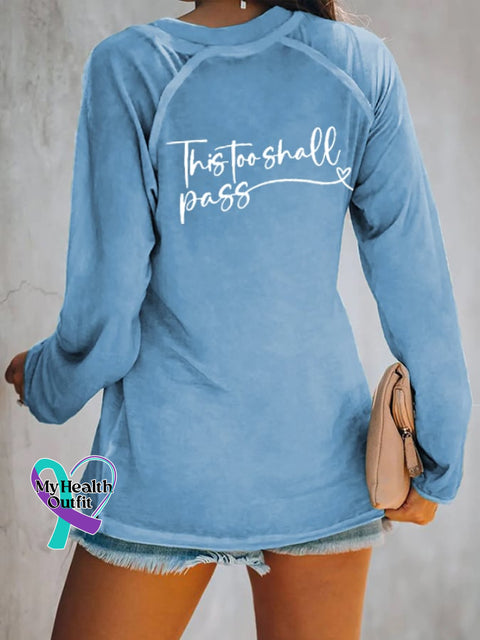 Women’s You Are Stronger Than The Storm Print Casual Long Sleeve T-Shirt