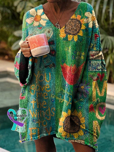 Women’s You Gave Me The Wings To Fly Mom Sunflower Butterfly Flower Love And Peace Casual