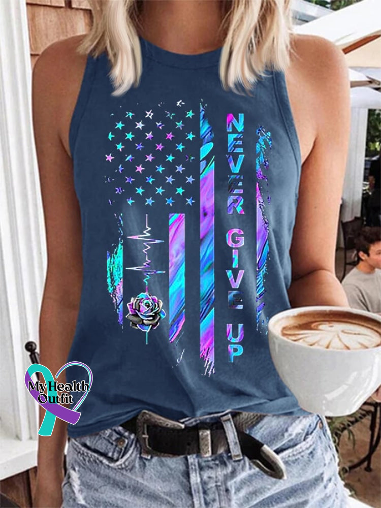 Women’s You Matter Never Give Up Mental Health Casual Vest Blue / S