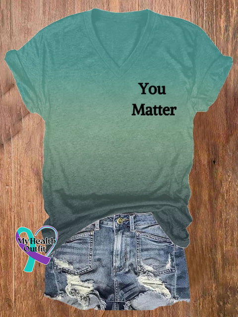 Women’s You Matter Print Casual T-Shirt Picture 2 / S