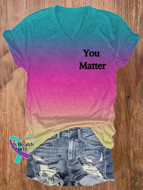 Women’s You Matter Print Casual T-Shirt Picture 3 / S