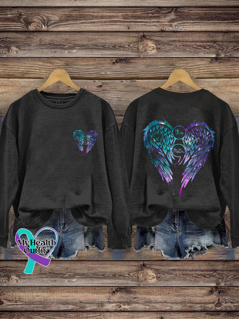 Women’s You Matter Suicide Awareness Shiny Wins Print Casual Sweatshirt Black / S