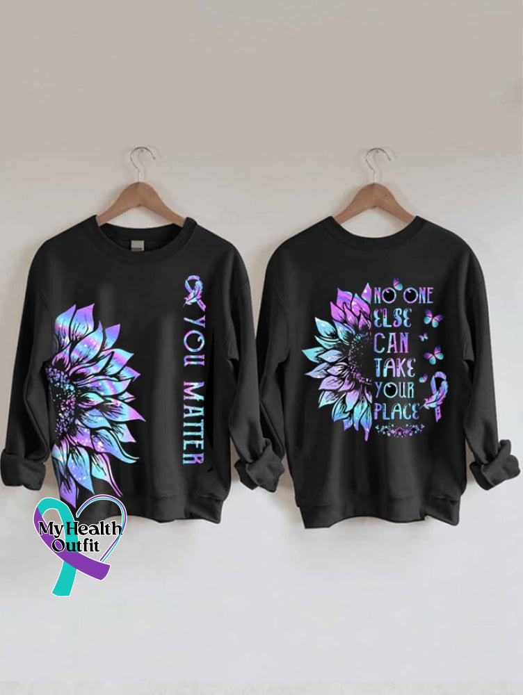 Women’s You Matter Suicide Prevention Awareness Print Casual Sweatshirt Black / S