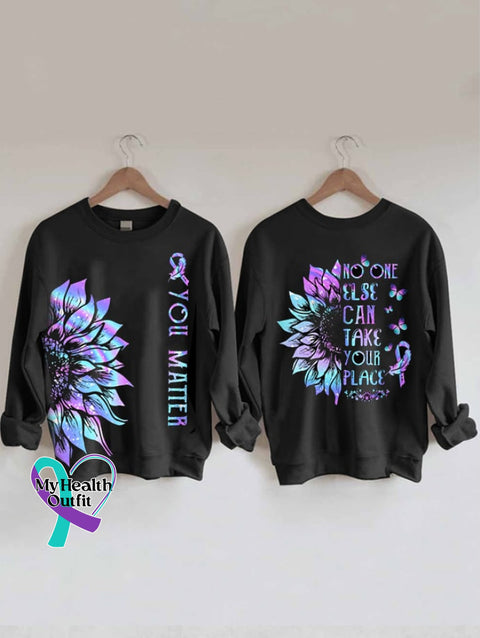 Women’s You Matter Suicide Prevention Awareness Print Casual Sweatshirt Black / S