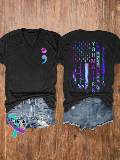 Women’s You Matter V-Neck Tee Black / S