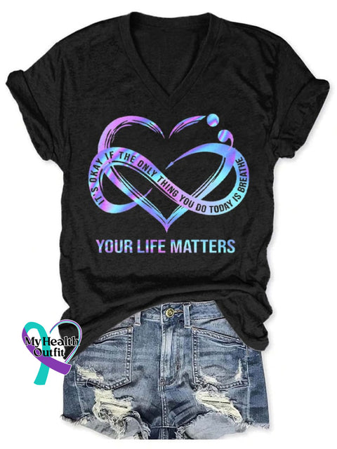 Women’s Your Life Matters-Suicide Prevention Awareness T Shirt Black / S
