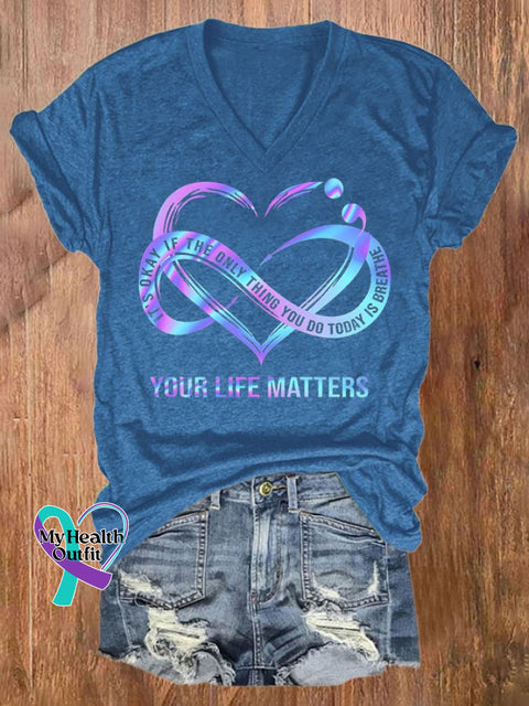 Women’s Your Life Matters-Suicide Prevention Awareness T Shirt Blue / S