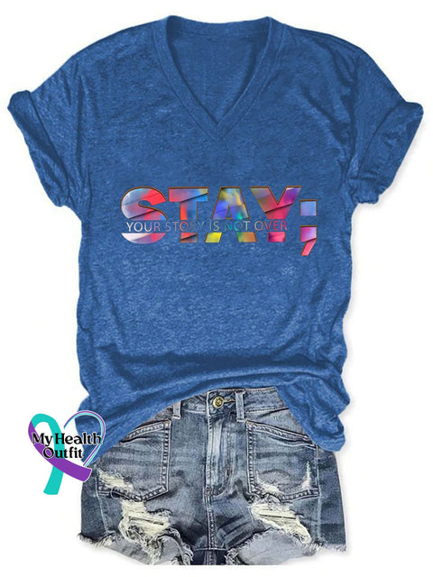 Women’s Your Story Is Not Over Suicide Prevention Shirt Blue / S