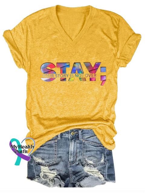 Women’s Your Story Is Not Over Suicide Prevention Shirt Yellow / S