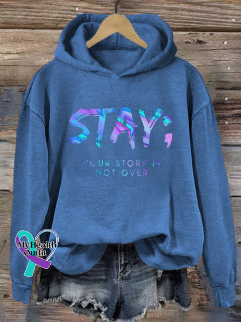 Women’s Your Story Isn’t Over Yet Print Hoodie Blue / S