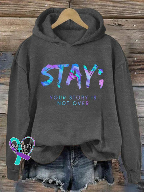 Women’s Your Story Isn’t Over Yet Print Hoodie Dark Grey / S