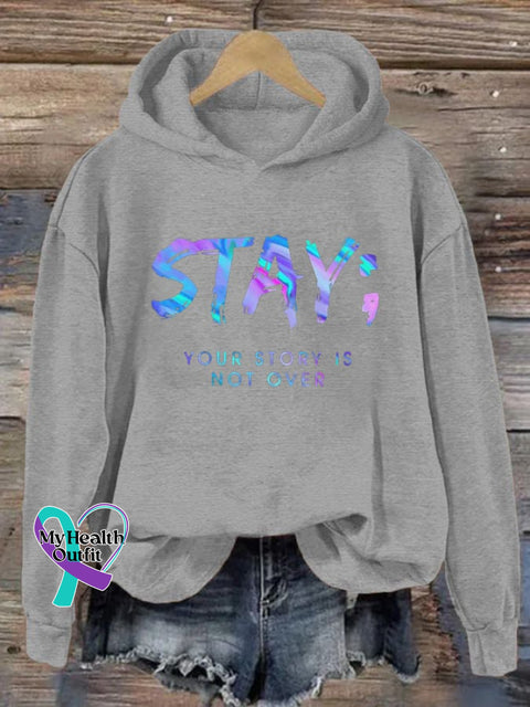 Women’s Your Story Isn’t Over Yet Print Hoodie Light Grey / S