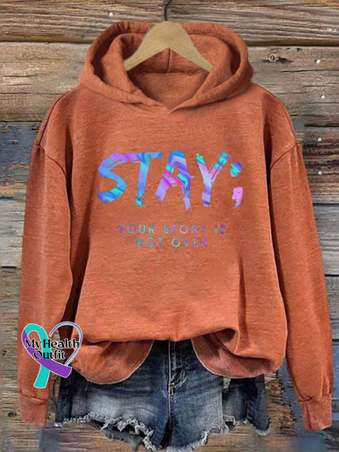 Women’s Your Story Isn’t Over Yet Print Hoodie Orange / S