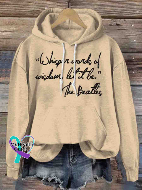 Words of Wisdom Hoodie Sweatshirt Apricot / S