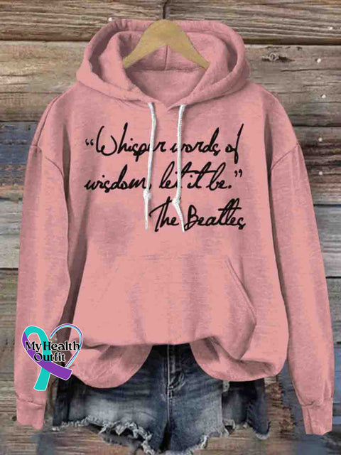 Words of Wisdom Hoodie Sweatshirt Pink / S