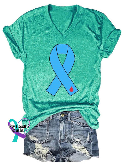 World Diabetes Day Printed Casual T-Shirt Green / S