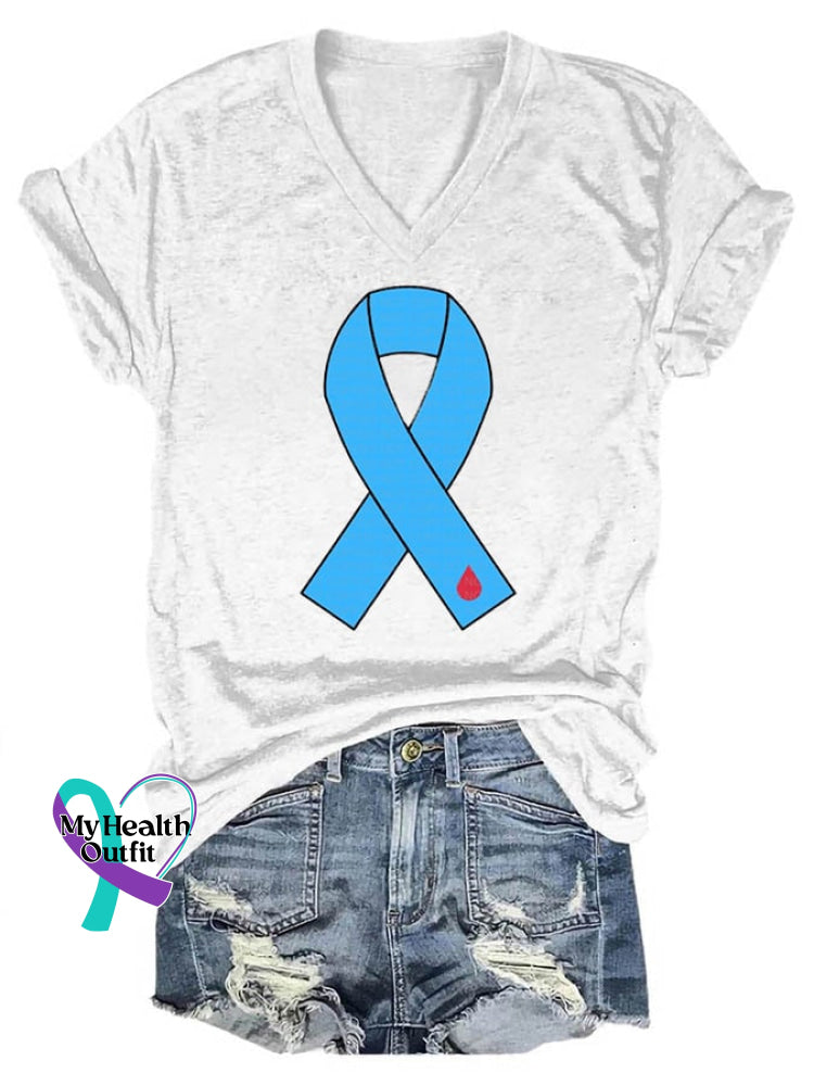 World Diabetes Day Printed Casual T-Shirt White / S