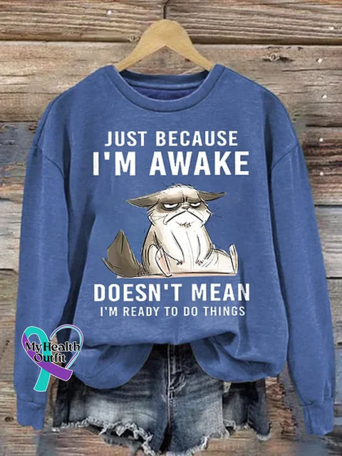 Yes I’m Cold Art Print Casual Sweatshirt Blue / S