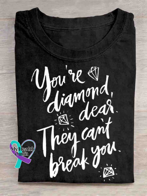 You Are Diamond Mental Health Awareness Art Print T-shirt Black / S