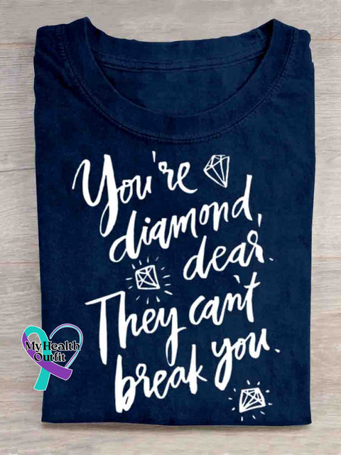 You Are Diamond Mental Health Awareness Art Print T-shirt Blue / S